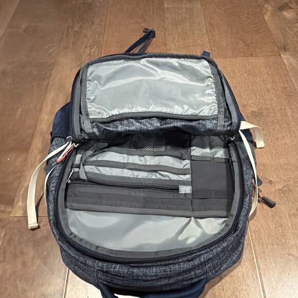 The North Face Recon Backpack Blue Padded Laptop Compartment Back Waist Clip Bro - Picture 4 of 5